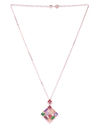 YouBella Multicoloured Crystal Zircon Stone-Studded Pendant with Chain