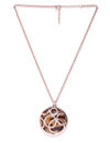 YouBella Brown Gold-Plated Crystal Stone-Studded Pendant with Chain