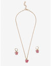 YouBella 
Gold-Plated Pink Butterfly-Shaped Jewellery Set