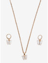 YouBella 
Gold-Plated White Butterfly Shape Jewellery Set