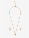 YouBella 
Gold-Plated Yellow Butterfly-Shaped Jewellery Set