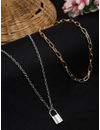 YouBella 
Set of 2 Gold-Toned & Silver-Toned Gold-Plated Chains