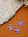 YouBella 
Gold-Plated Purple & Yellow Floral-Shaped Jewellery Set