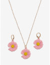 YouBella 
Gold-Plated Pink & Yellow Floral Shape Jewellery Set