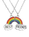 YouBella Jewellery Silver Plated Rainbow Best Friends Necklace Chain for Girls and Women (Multi-Color) (YBNK_50163)