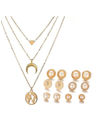 YouBella Women Fashion Stylish and Trendy  Jewellery Set Combo of 6 set of Earrings and Chain for Women and Girls