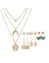 YouBella Women Fashion Stylish and Trendy  Jewellery Set Combo of 6 set of Earrings and Chain for Women and Girls