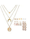 YouBella Women Fashion Stylish and Trendy  Jewellery Set Combo of 6 set of Earrings and Chain for Women and Girls