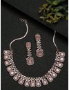 YouBella Jewellery Celebrity Inspired Rose Gold Plated Jewellery Set with Earrings for Girls and Women (YBNK_50442) (Pink)