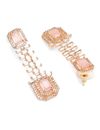 YouBella Jewellery Celebrity Inspired Rose Gold Plated Jewellery Set with Earrings for Girls and Women (YBNK_50442) (Pink)