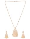 YouBella Jewellery Celebrity Inspired Gold Plated Pendant Necklace Set with Earrings for Girls and Women (YBNK_50445) (Gold)