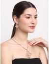 YouBella Jewellery Celebrity Inspired Gold Plated Pendant Necklace Set with Earrings for Girls and Women (YBNK_50446) (Gold)