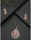 YouBella Jewellery Celebrity Inspired Gold Plated Pendant Necklace Set with Earrings for Girls and Women (YBNK_50447) (Gold)