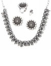 YouBella Jewellery Set for Women Oxidised Silver TradItional Necklace Jewellery Set with Earrings , Rings and Nose Clip for Girls and Women (Style 2)