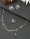 YouBella Jewellery Set for Women Oxidised Silver TradItional Necklace Jewellery Set with Earrings , Rings and Nose Clip for Girls and Women (Style 4)