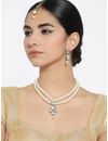 YouBella Jewellery Pearl Studded Gold Plated Necklace Jewellery Set with Earrings for Girls and Women (White) (YBNK_50534)