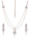 YouBella Jewellery Pearl Studded Gold Plated Necklace Jewellery Set with Earrings for Girls and Women (White) (YBNK_50534)