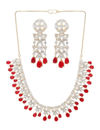 YouBella Jewellery Celebrity Inspired American Diamond Studded Necklace Jewellery Set with Earrings for Girls and Women (Red) (YBNK_50541)