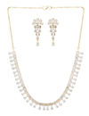 YouBella Jewellery Celebrity Inspired American Diamond Studded Necklace Jewellery Set with Earrings for Girls and Women (Gold) (YBNK_50543)