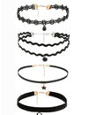 YouBella Jewellery for women Celebrity Inspired Combo of 11 Choker Necklaces for Women and Girls (Black) (YBNK_50601)