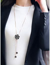 YouBella Stylish Latest Traditional Jewellery Silver Plated Pendant for Women (Black)(YBNK_5470)