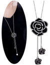 YouBella Stylish Latest Traditional Jewellery Silver Plated Pendant for Women (Black)(YBNK_5470)