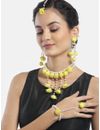 YouBella Stylish Latest Traditional Haldi Jewellery Pearl Jewellery Set for Women (Yellow)(YBNK_5542)