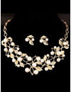 YouBella Stylish Latest Design Necklace Set Jewellery Set for Women (Golden) (YBNK_5647)