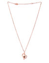YouBella Rose Gold-Plated Stone-Studded Heart-Shaped Pendant with Chain