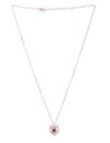 YouBella Women Rose-Gold Plated Stone Studded Heart Shaped Pendant with Chain