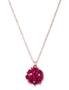 YouBella Pink Gold-Plated Stone-Studded Floral Shaped Pendant With Chain