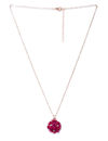 YouBella Pink Gold-Plated Stone-Studded Floral Shaped Pendant With Chain