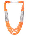 YouBella Women Oxidised Orange Silver Plated Beaded Layered Necklace