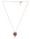 YouBella Multicoloured Rose Gold-Plated Stone-Studded Floral Pendant with Chain