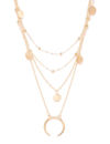 YouBella Gold-Plated Crescent  Disc Shaped Layered Necklace