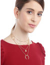 YouBella Gold-Plated Crescent  Disc Shaped Layered Necklace