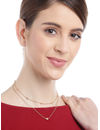 YouBella Gold-Plated Heart Shaped Layered Necklace with Beaded Detail