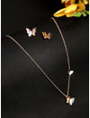 YouBella Jewellery Butterfly Shape Necklace With Earrings for Girls and Women (Rose Gold)