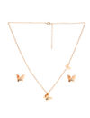 YouBella Jewellery Butterfly Shape Necklace With Earrings for Girls and Women (Rose Gold)