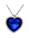 YouBella Latest Stylish Party Wear Jewellery Silver Plated Pendant for Women (Blue) (YBPD_71096)