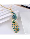 YouBella Jewellery Gracias Collection Peacock Shape 10 cm Long Pendant/Necklace for Women and Girls