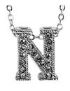 Valentine Gifts :YouBella Jewellery Alphabet Letter N Unisex Pendant/Necklace for Women/Girls/Boys/Men (Silver)