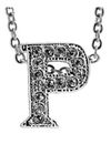 Valentine Gifts :YouBella Jewellery Alphabet Letter P Unisex Pendant/Necklace for Women/Girls/Boys/Men (Silver)