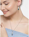 YouBella Blue Crystal Necklace with Earrings for Women - Combo Pack