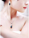 YouBella Blue Crystal Necklace with Earrings for Women - Combo Pack