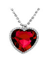 YouBella Jewellery Crystal Heart Titanic Necklace for Girls Fashion Pendant Necklace Jewellery for Girls and Women (Red)