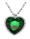 YouBella Jewellery Crystal Heart Titanic Necklace for Girls Fashion Pendant Necklace Jewellery for Girls and Women (Green)