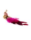 YouBella Jewellery Designer Peacock Feather Adjustable Ring for Girls and Women (Pink)