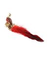 YouBella Jewellery Designer Peacock Feather Adjustable Ring for Girls and Women (Red)