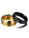 YouBella Jewellery His Queen Her King 100% Stainless Steel Never Fading Couple Rings for Girls/Women and Boys/Men (Gold-Black)